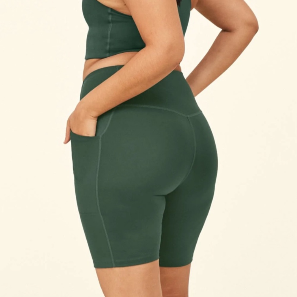 Girlfriend collective moss high rise bike short